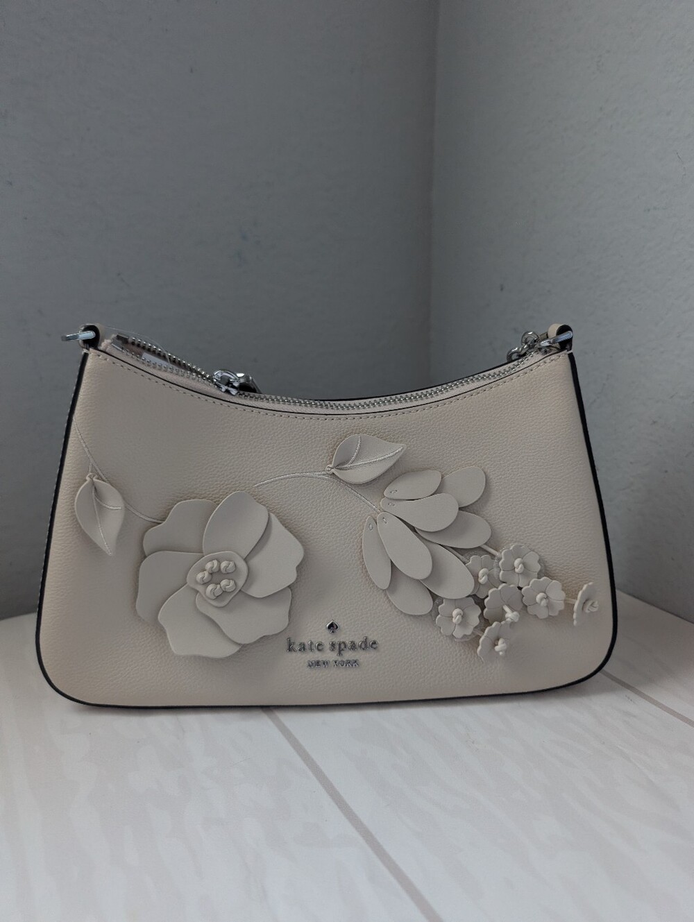 NWT Kate Spade KP055 Margot Floral Shoulder Bag Crossbody In Milk Glass